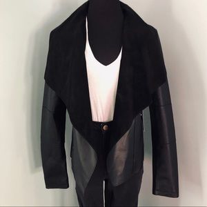Bagatelle Drape Front Leather Jacket